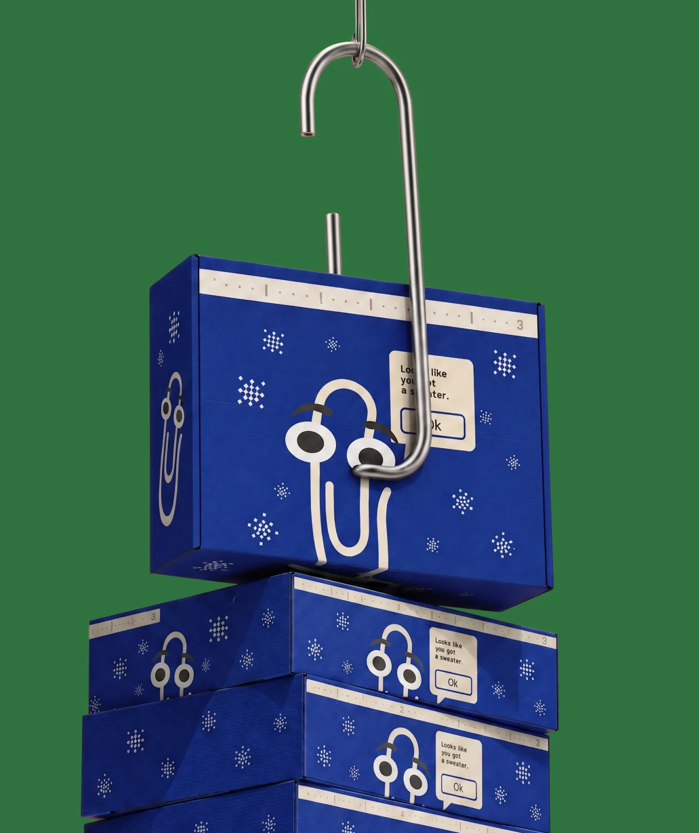 UGLY Sweater — Clippy Edition packaging on a rail